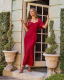 Whispers of Paris Puff Sleeve Maxi Dress