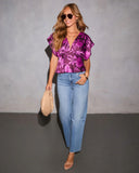 Baja Bloom V Neck Blouse