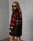 Marrene Abstract Mini Sweater Dress