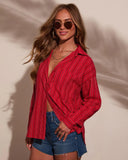 Tinslee Striped Button Down Top