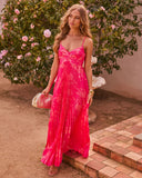 Soraya Printed And Pleated Maxi Dress