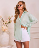 Pure Poise Crinkle Button Down Top