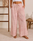 Arinah Striped Wide Leg Drawstring Pant