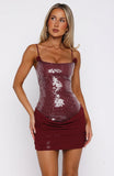 Studio Starlet Sequin Mini Dress Wine