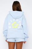 Keep Blooming Oversized Hoodie Blue