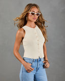 Club Muse Ribbed Knit Vest Top