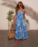 Cool Water Abstract Maxi Dress