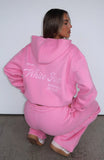 The Good Life Back Graphic Oversized Hoodie Pink