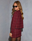 Cranberry Lane Tweed Plaid Blazer