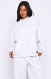 On My Own Terms Oversized Drop Shoulder Sweater Grey Marle