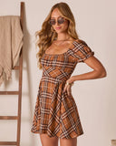 Avaline Plaid Mini Dress