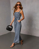 Easy Morning Chambray Waist Tie Jumpsuit