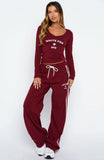 Found You Out Track Pants Burgundy