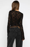 Oh So Careless Long Sleeve Lace Top Black