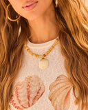Seaside Views Beaded Seashell Charm Necklace
