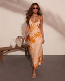 Palm Poise Tropical Print Maxi Dress