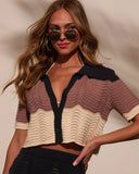Coastal Core Colorblock Button Down Top