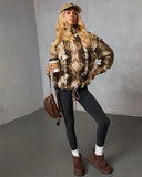 Vanilla Mist Aztec Print Quarter Zip Jacket