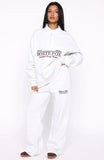 Standing My Ground Wide Leg Sweatpants Grey Marle