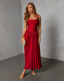 Firelight Muse Pleated Midi Dress