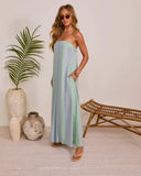 Sundrop Lagoon Striped Relaxed Strapless Jumpsuit
