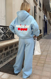 Club 14 Cassie Wide Leg Sweatpants Blue