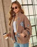 Noellen Embroidered Fleece Standard Jacket