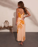 Palm Poise Tropical Print Maxi Dress