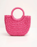 Valencia Small Rounded Straw Tote