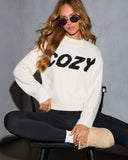 Cozy Mode Knit Graphic Sweater