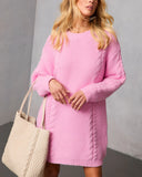 Isaura Cable Knit Sweater Dress