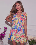 Tinah Ruffle Floral Mini Dress