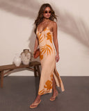 Palm Poise Tropical Print Maxi Dress