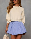 Olivia Pleated Pinstripe Mini Skirt