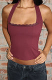Good Feels Halter Top Burgundy