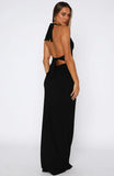 Say What You Feel Halter Maxi Dress Black