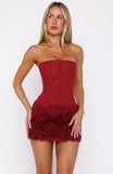 Tell Me A Secret Strapless Bustier Wine