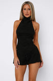 Still Love Me Faux Suede Halter Top Black