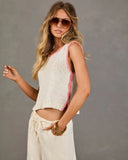Darling Edge Knit Contrast Trim Top