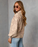 Sienna Fold Printed Turtleneck Sweater