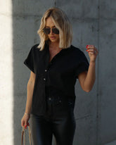 Patty Cotton Blend Button Down Top