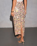 Bloomlight Floral Sequin Maxi Skirt