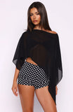 Feeling The Vibe Poncho Top Black