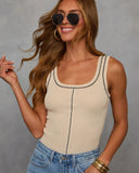 Korie Contrast Stitch Tank