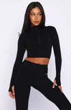 Stride Seamless Zip Long Sleeve Black