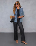 Fall Right In Denim Blazer