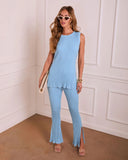 Orlisse Ribbed Knit Flare Pant