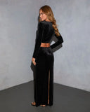 Midnight Aura Velvet Cut Out Maxi Dress
