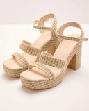 Selestine Raffia Platform Heel Sandal