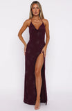 Slow Dancer Beaded Maxi Dress Deep Plum
